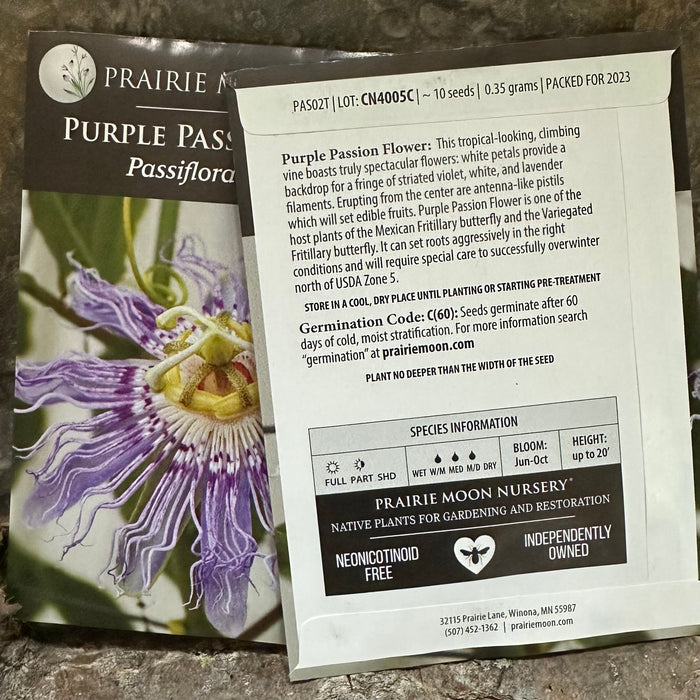 Seed Pack - Purple Passion Flower [Maypop] (Passiflora incarnata)