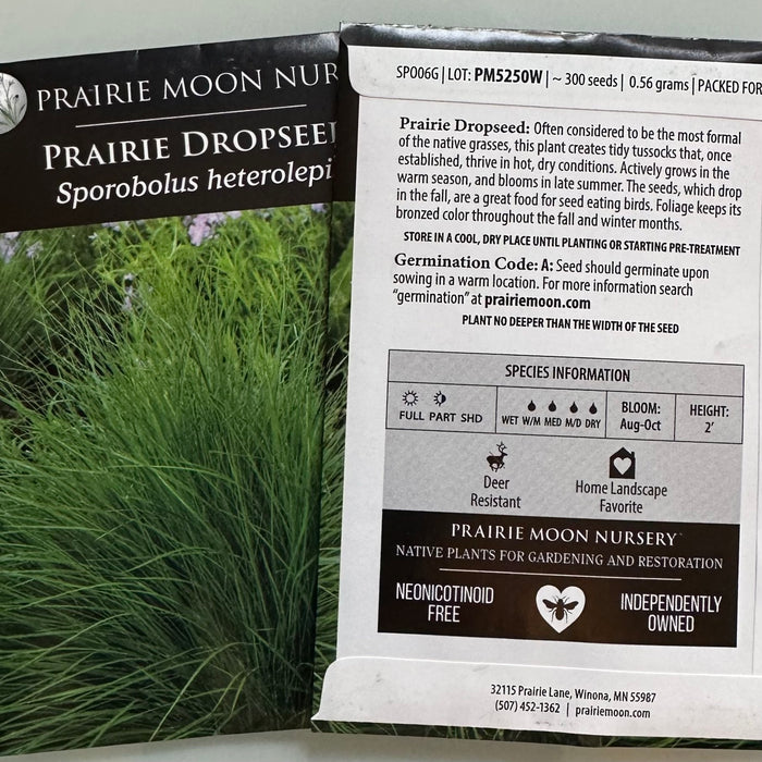 Seed Pack - Prairie Dropseed (Sporobolus heterolepis)