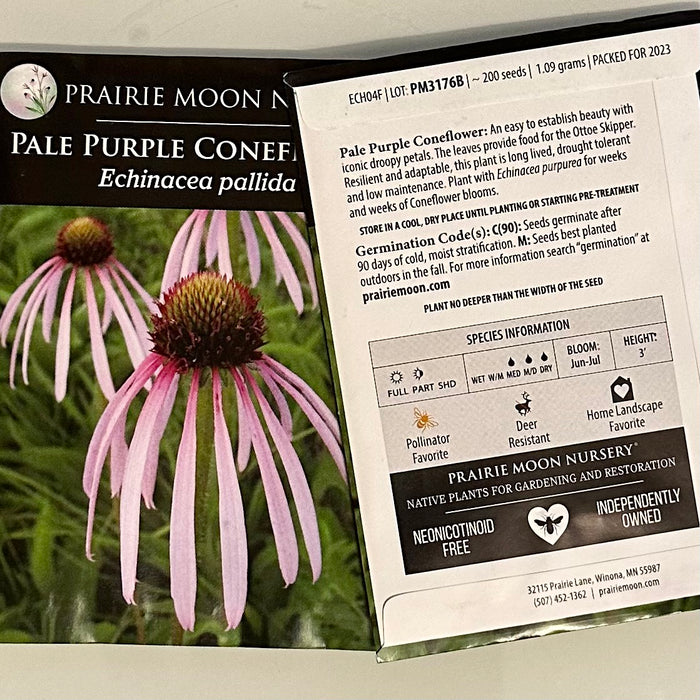 Seed Pack - Pale Purple Coneflower (Echinacea pallida)