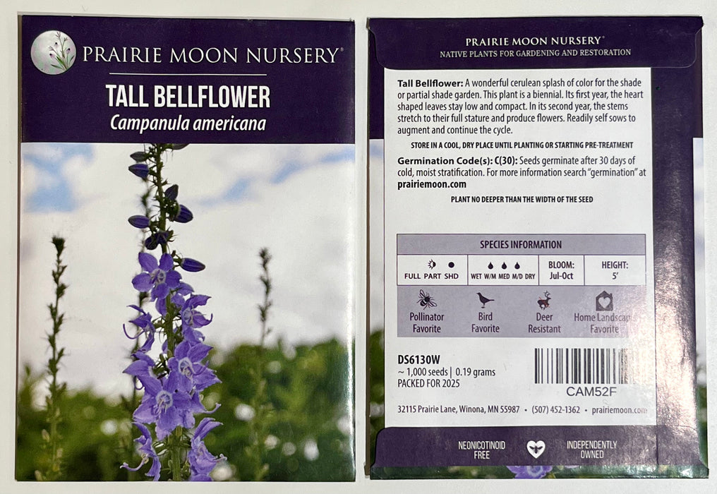 Seed Pack - Tall Bellflower (Campanula americana)