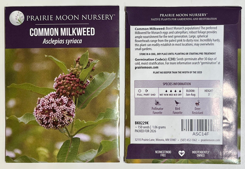 Seed Pack - Common Milkweed (Asclepias syriaca)
