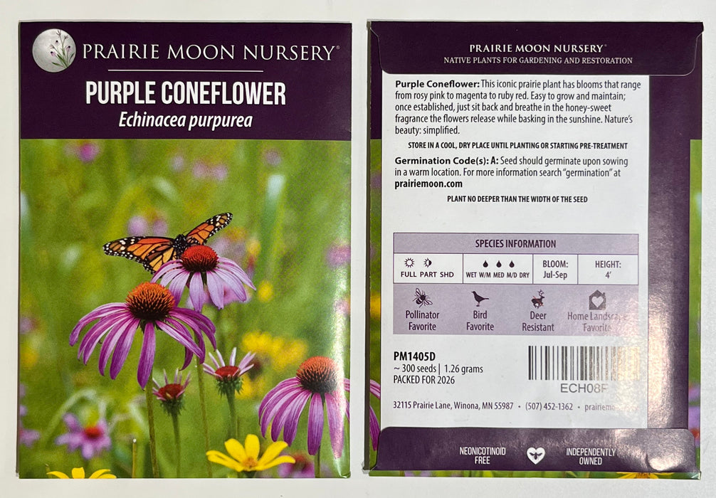 Seed Pack - Purple Coneflower (Echinacea purpurea)