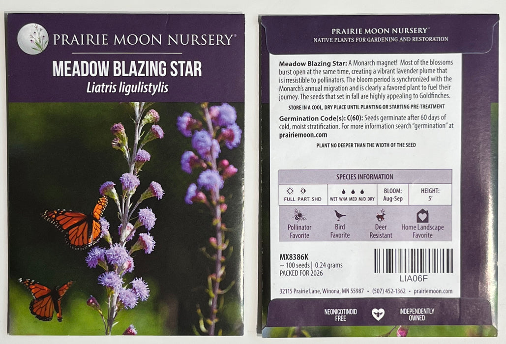 Seed Pack - Meadow Blazing Star (Liatris ligulistylis)