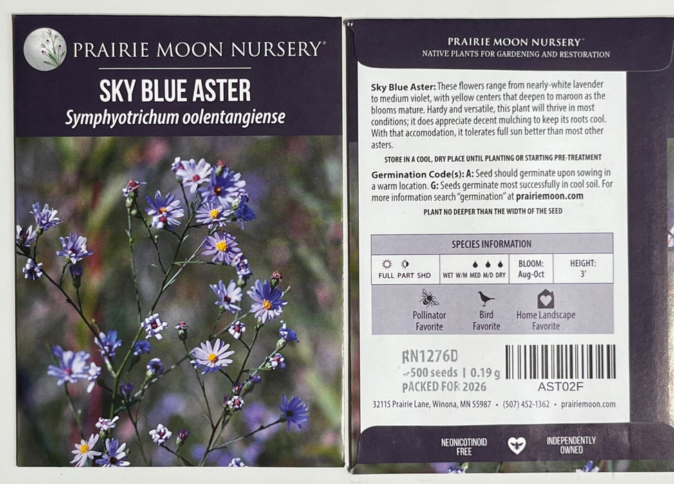 Seed Pack - Sky-blue Aster (Symphyotrichum oolentangiense)