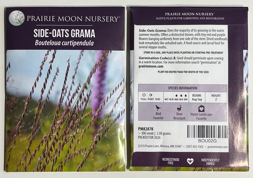 Seed Pack - Side-oats Grama (Bouteloua curtipendula)