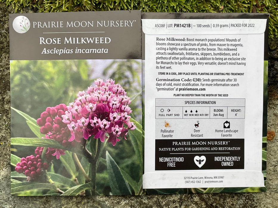 Seed Pack - Rose [Marsh] Milkweed (Asclepias incarnata)