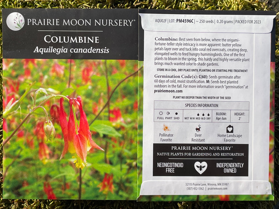 Seed Pack - Columbine (Aquilegia canadensis)